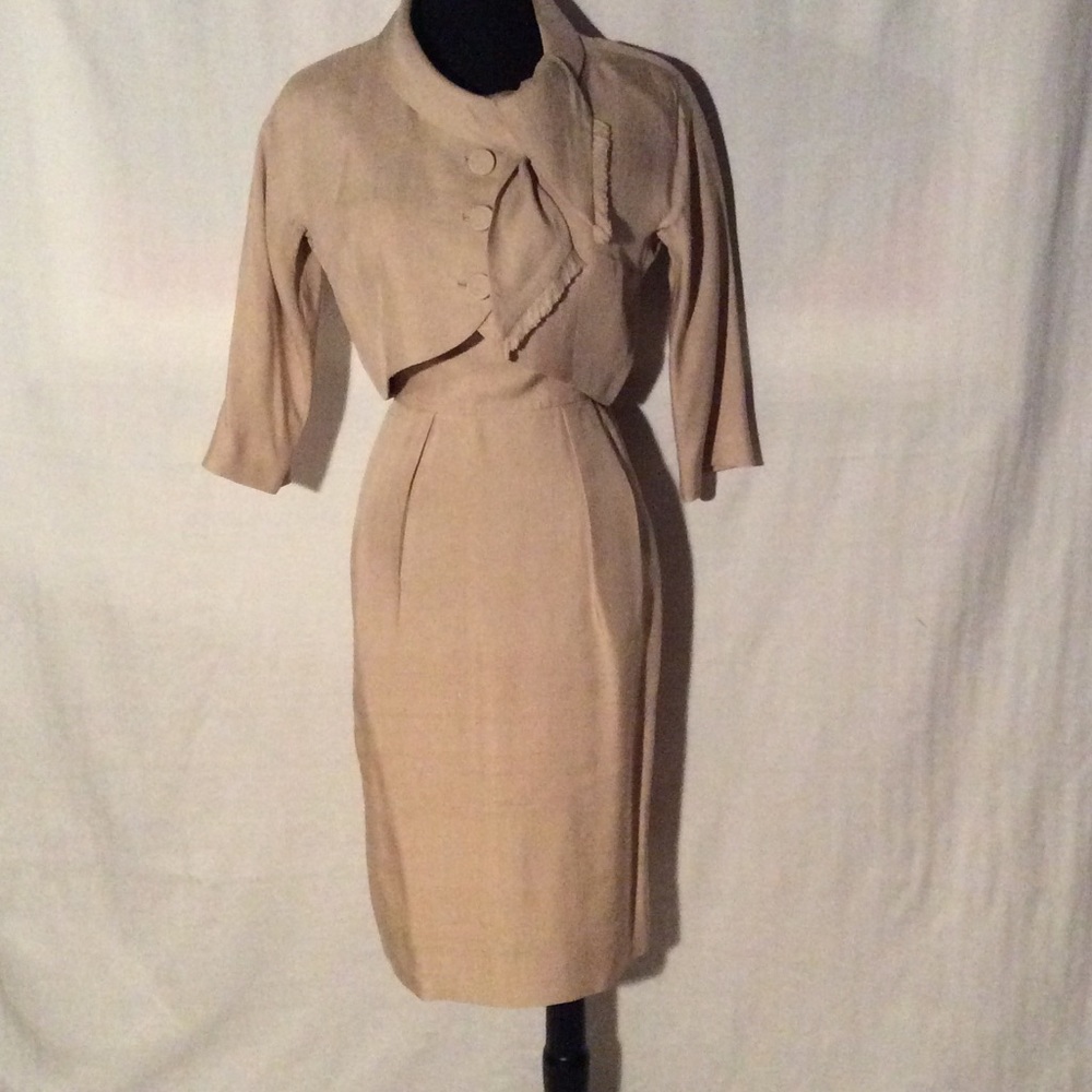 Vintage Cap Sleeve Sheath Dress & Matching Jacket