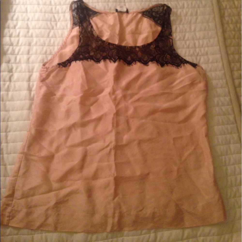 Silk Lace Neckline Tank