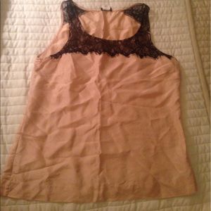 Silk Lace Neckline Tank