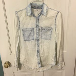Acid wash chambray shirt