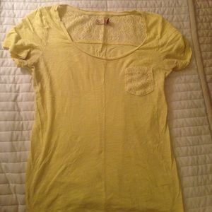 Yellow Crochet tee