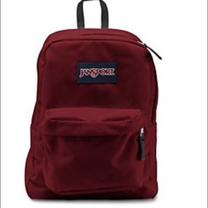 dark red jansport backpack