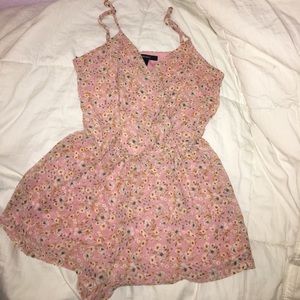 Pink floral romper!