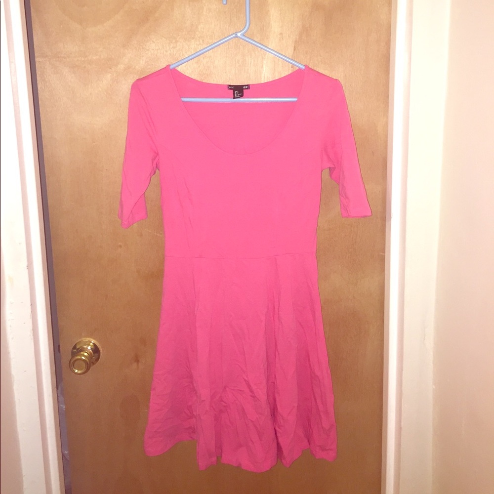 Hot Pink Basic Skater Dress✨