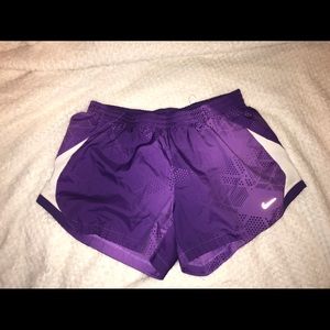 Nike printed purple running shorts