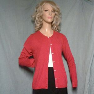 Christopher &  Banks Pearl Button Red Cardigan