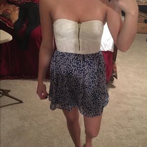 Charlotte Russe Zip-Up Strapless Floral Dress