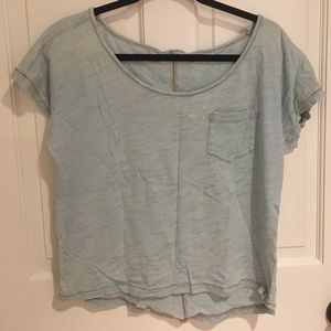 Cute light wash blue shirt!