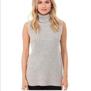 Womens Wool Blend Sleeveless Sweater Turtleneck