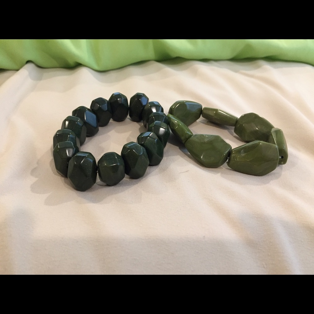 Green beaded bracelets