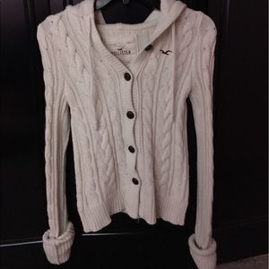 Hollister button up sweater with hood