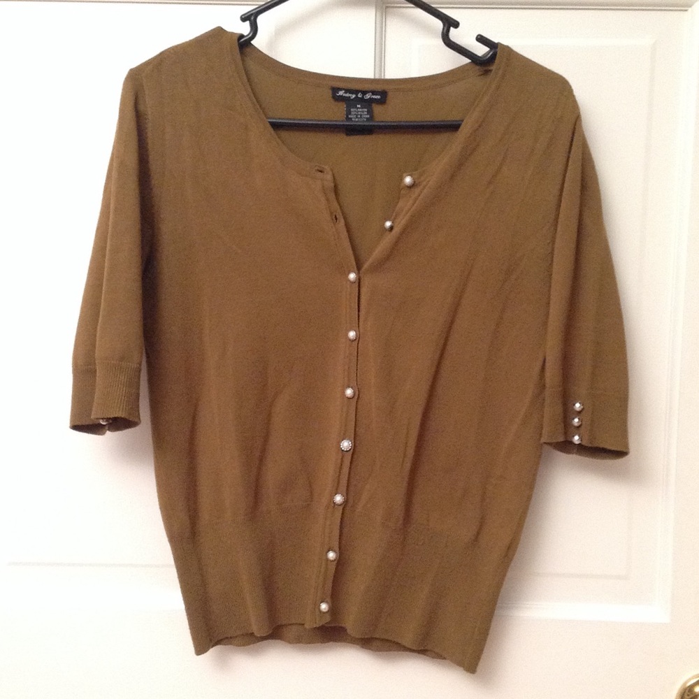 Moss Green 3/4 Sleeve Cardigan