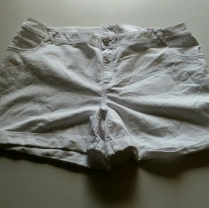 Lane Bryant Plus Size White Cuffed Denim Shorts