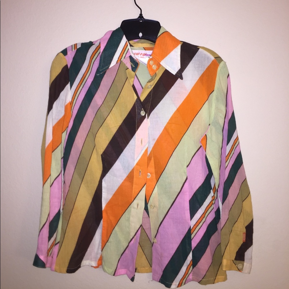 vintage striped button up