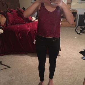 Charlotte Russe Ponte Zipper-Trim Leggings