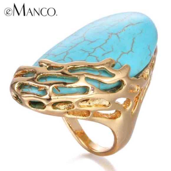 Turquoise statement ring - Picture 2 of 4