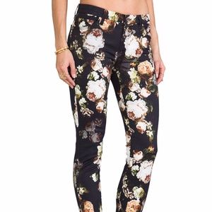 7 For All Mankind Skinny Jeans Nighttime Floral