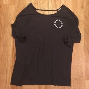 PINK Super Soft V-Back Long Sleeve Tee