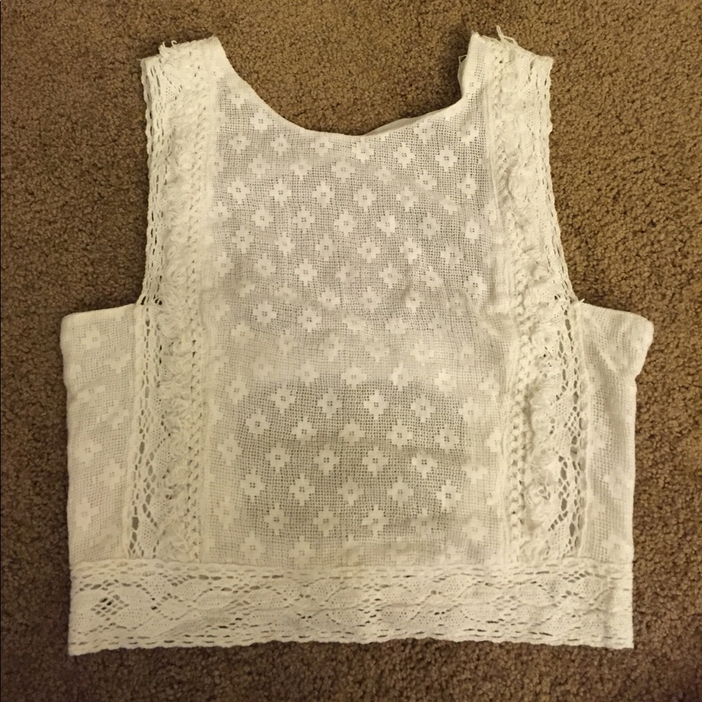Zara laced open back cropped top