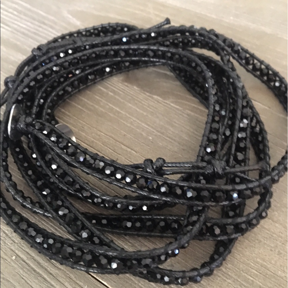 Black beaded 5 wrap bracelet