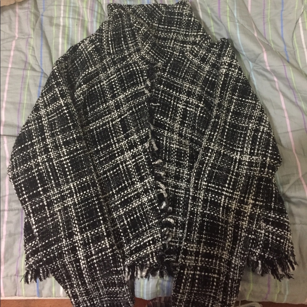 zara plaid cape top