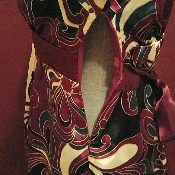 Dark plum blouse w/tie - Picture 3 of 3