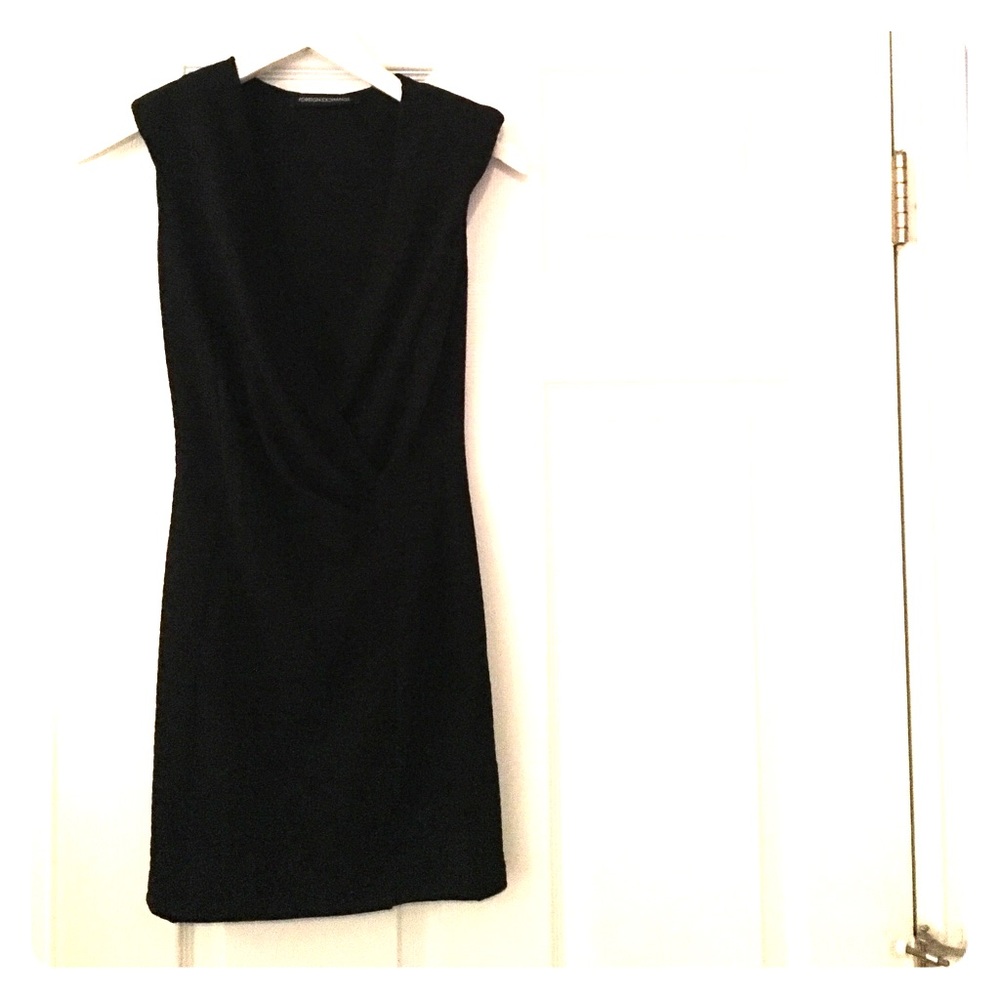 Black deep v dress