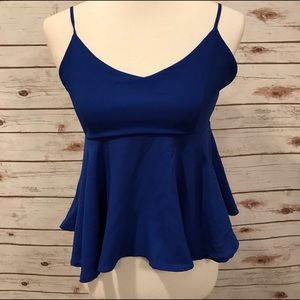 🌻 E (hanger) M Royal Blue Spaghetti Strap Blouse