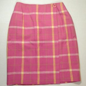 Pink Plaid Vintage 90s Wrap Skirt