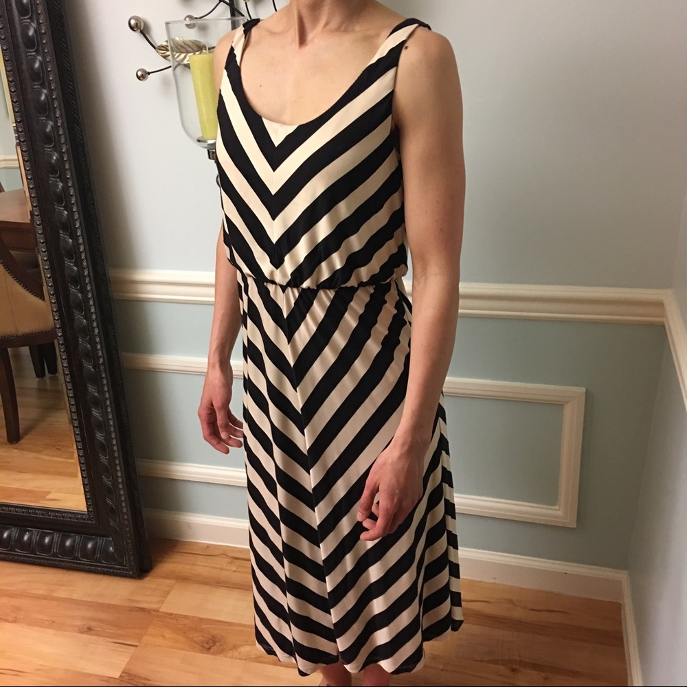 CCOπ»γ°Angieγ°V-striped dress - Picture 4 of 9
