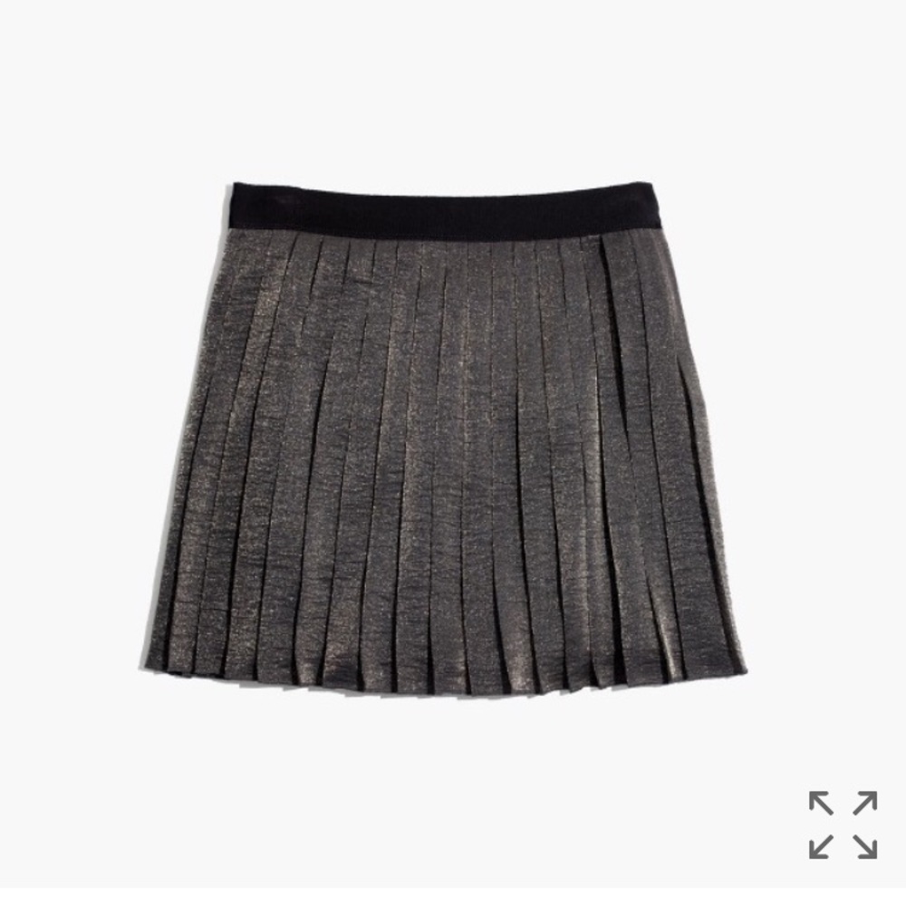 NWT Madewell shimmer pleated mini skirt
