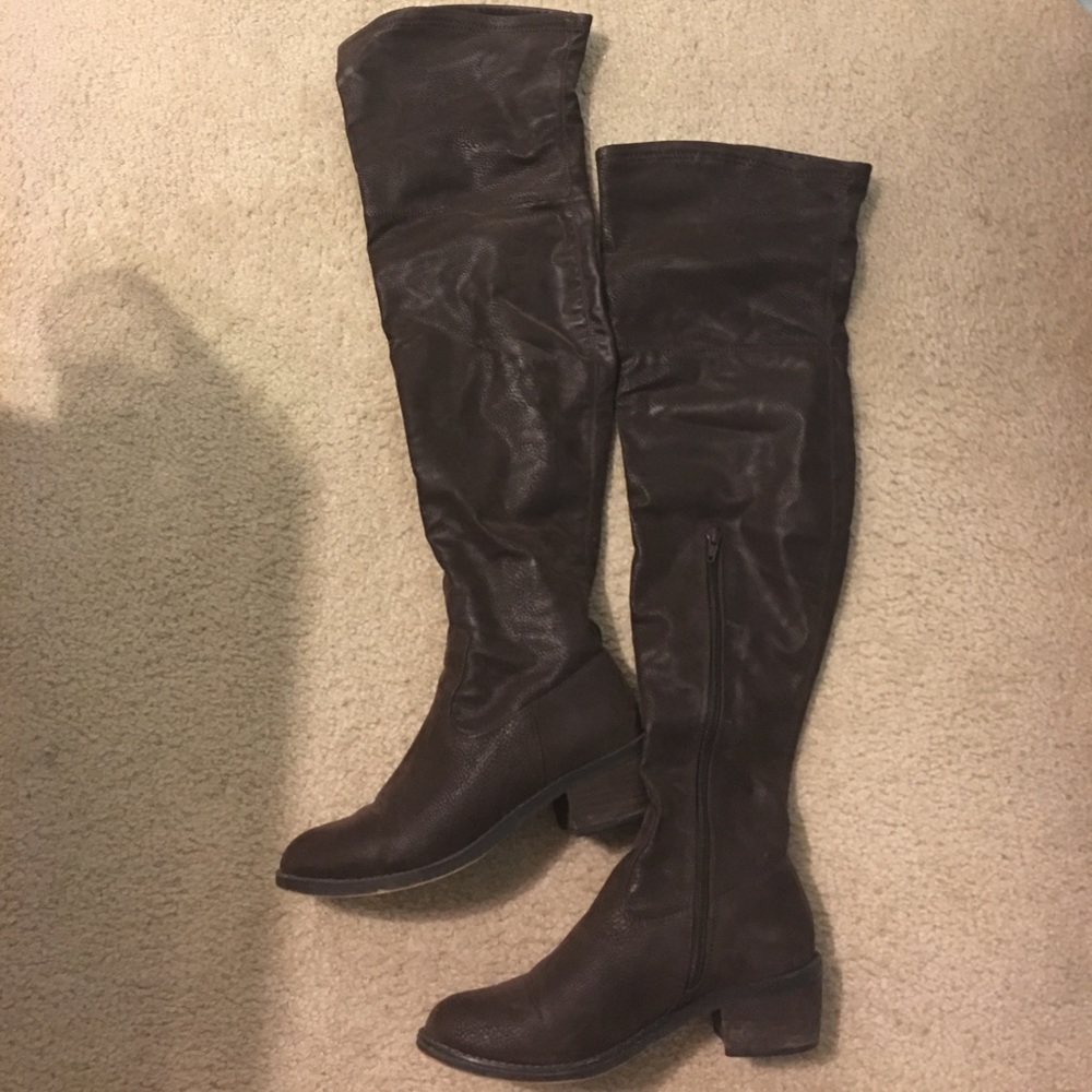 ALDO over the knee boots, brown suede