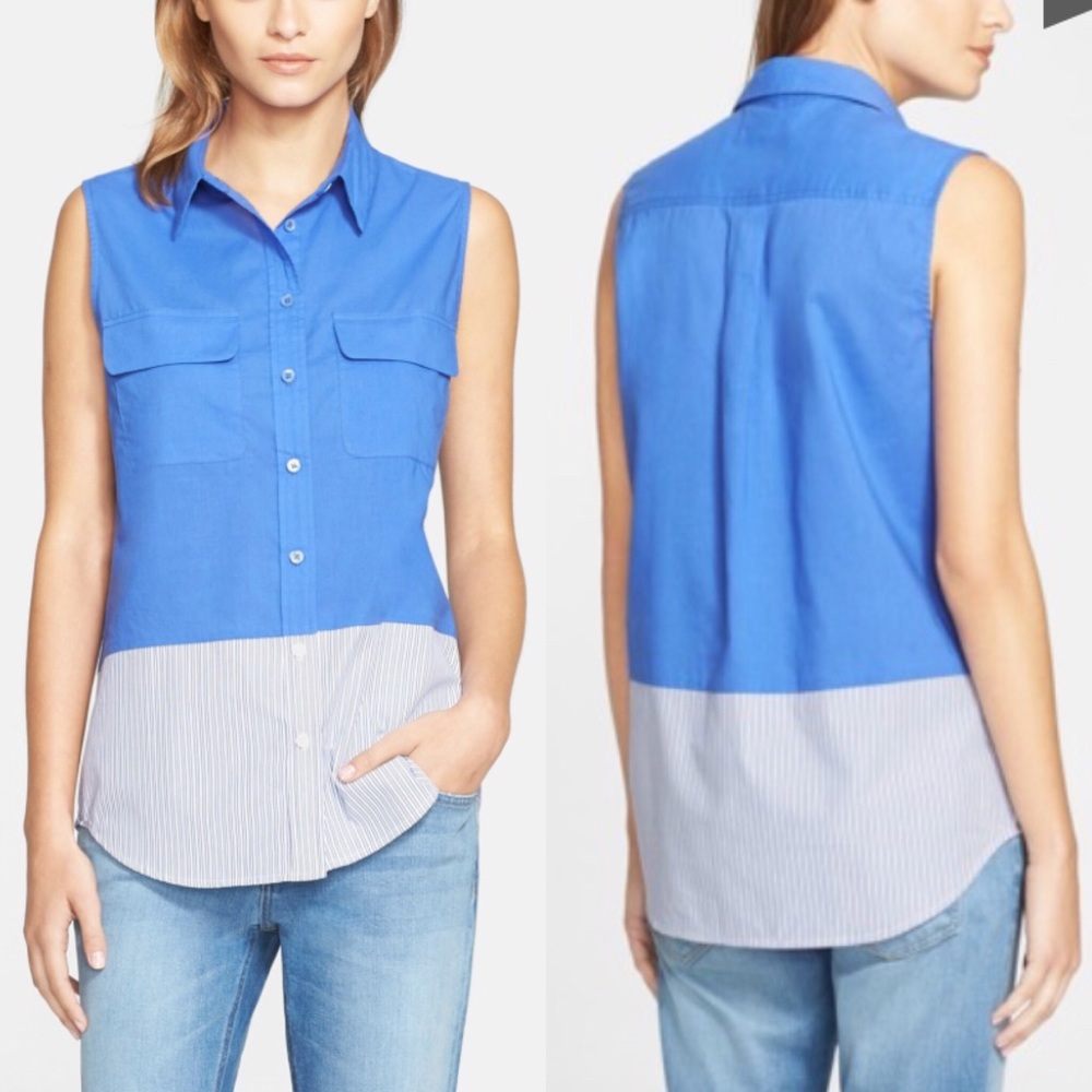 NWT Equipment slim signature sleeveless blouse top