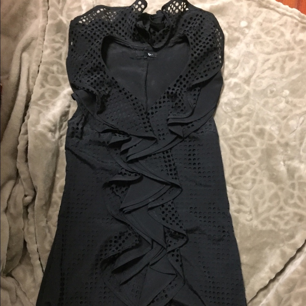 Beautiful Ruffles Black Dress - Picture 2 of 8