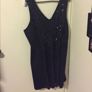 Black sequined cocktail dress
