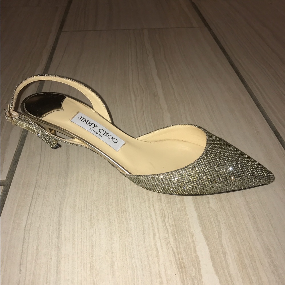 Jimmy Choo Vikki Lag Glitter Lame Pump