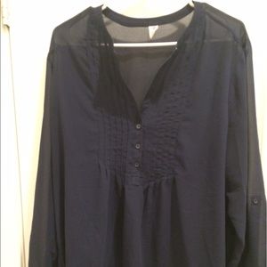 Blue sheer ON blouse