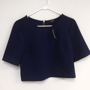 Express navy blue cropped top (NWT)