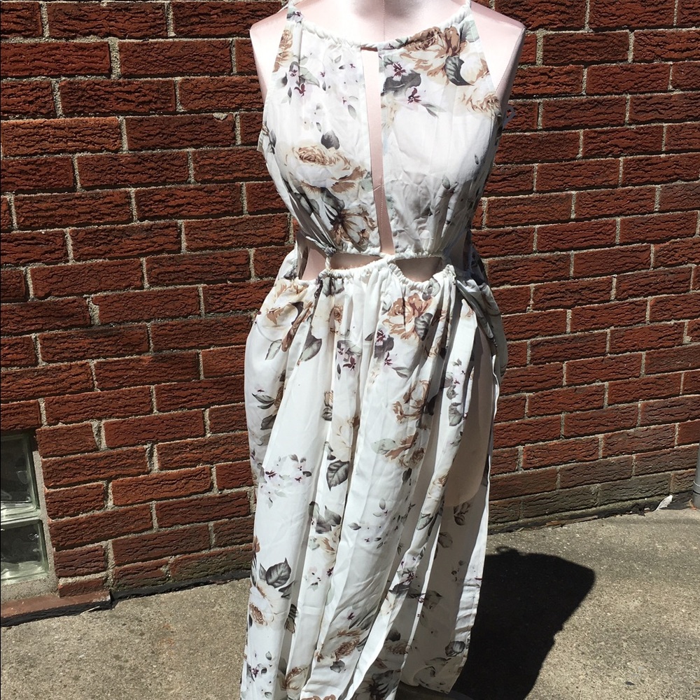Floral sexy maxi dress