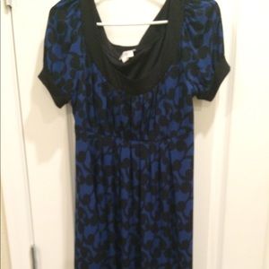 Royal blue and black dress