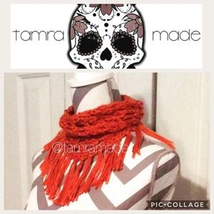 Burnt Orange Fringe Cowl