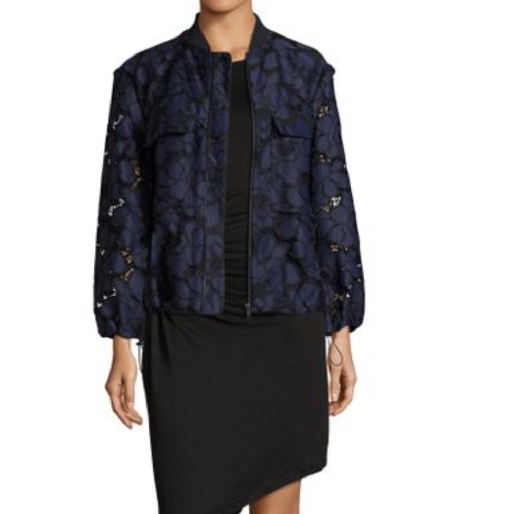 NWT Kendall & Kylie Floral Bomber in WHITE - RARE