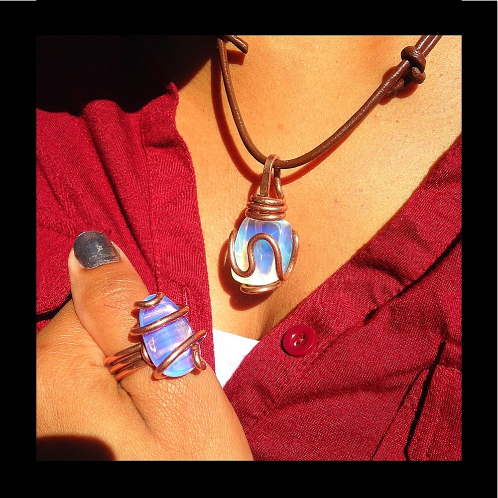 Opalite pendant/ring set.