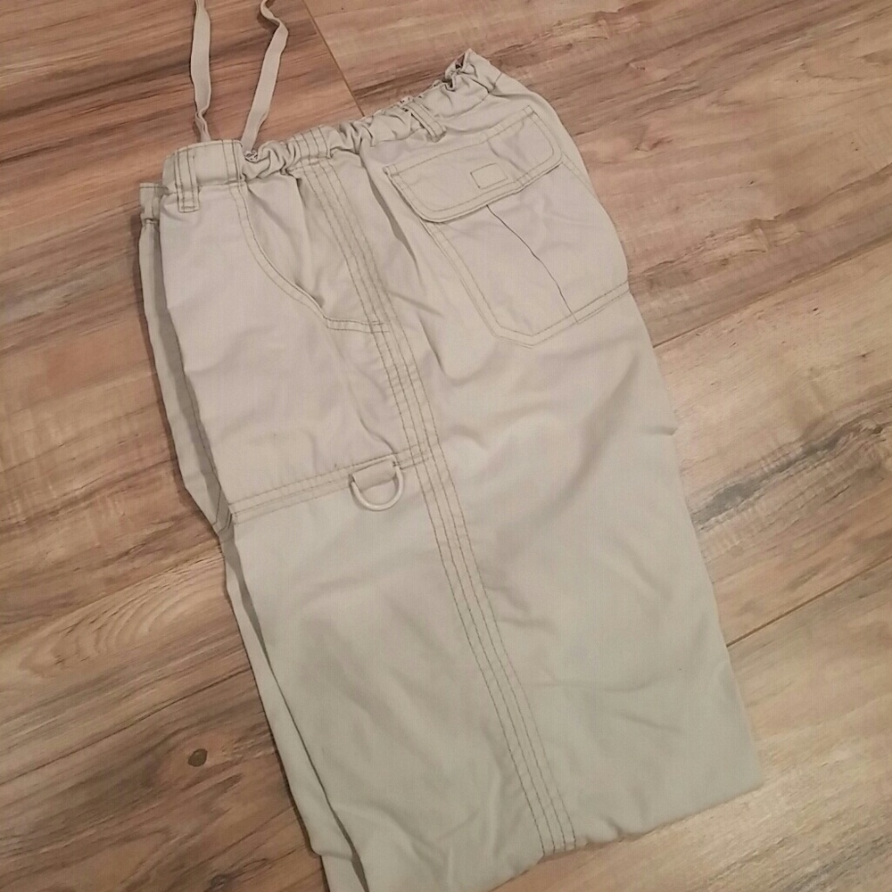 Koi cargo style scrub pants, cream color