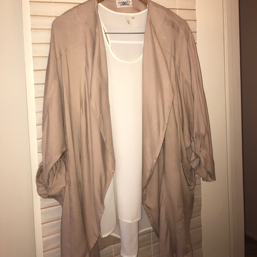 LAST ONE -Tan open front jacket - Picture 3 of 5