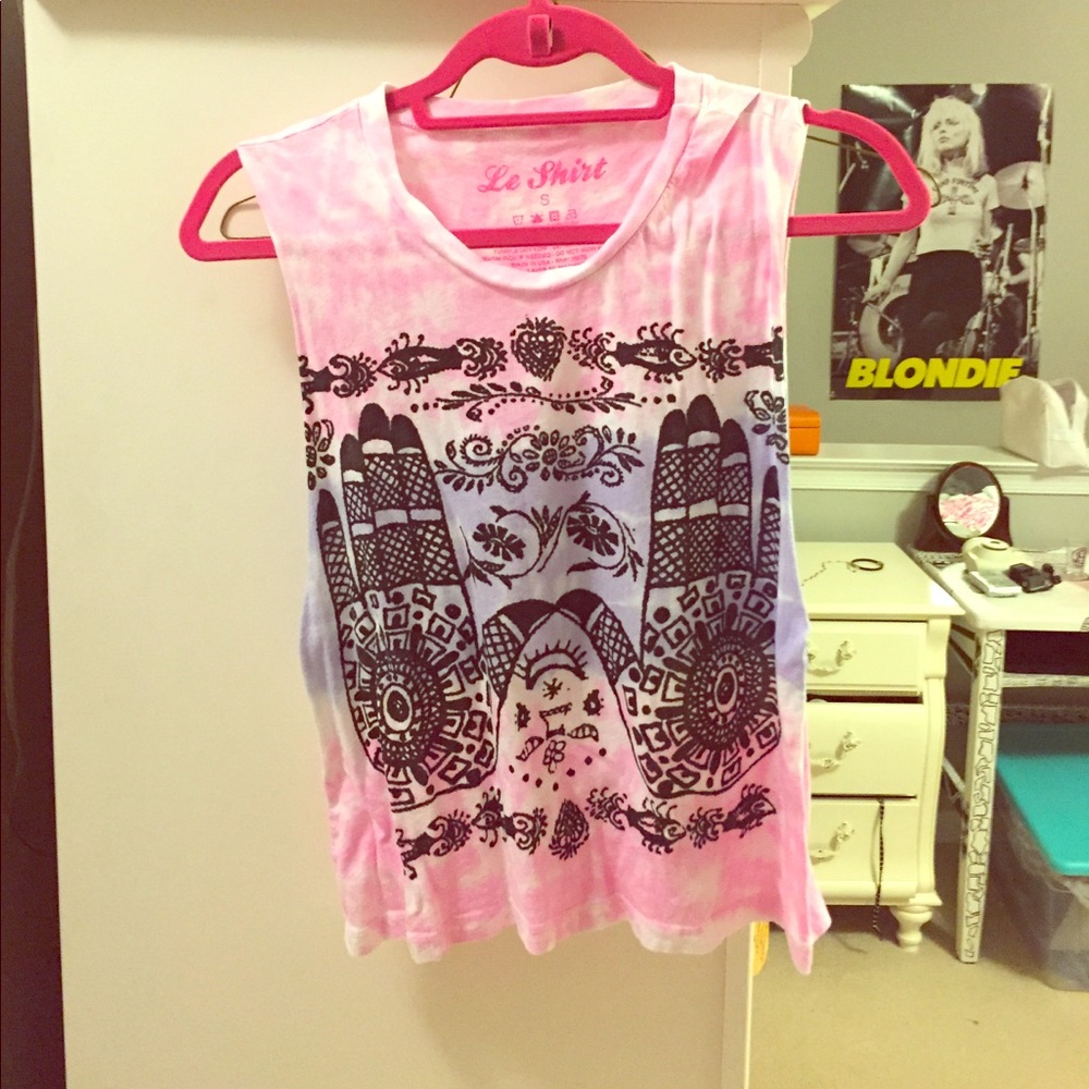 Tie-dye Graphic muscle t-shirt