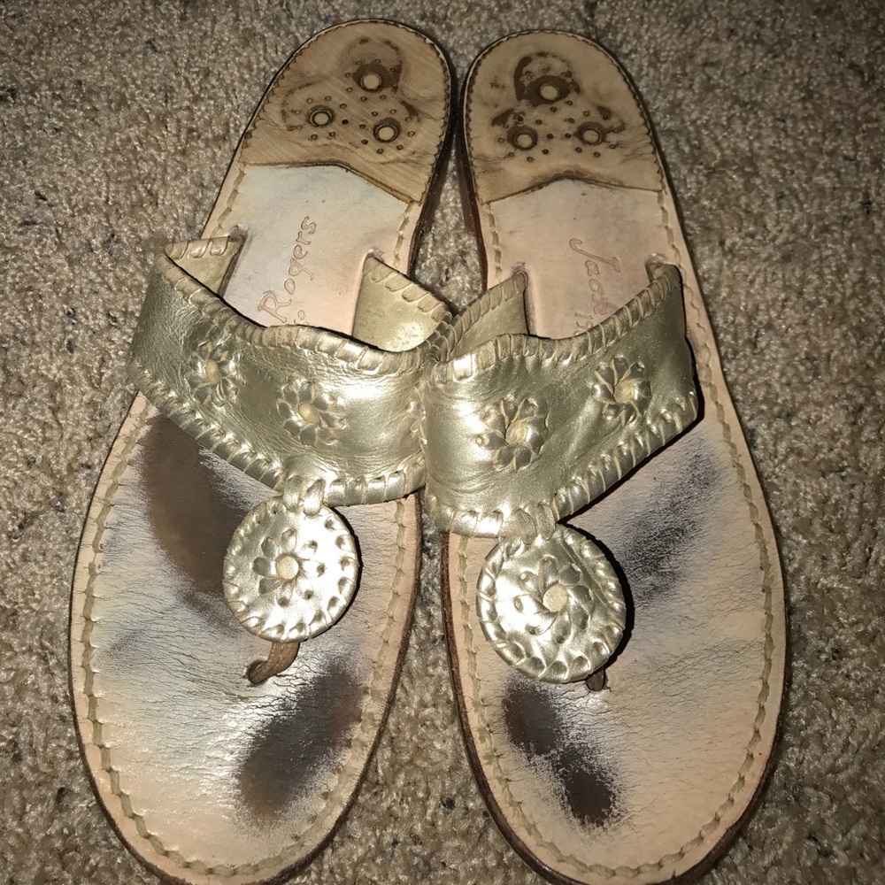 Jack Rogers Hampton Flats Sandals Platinum
