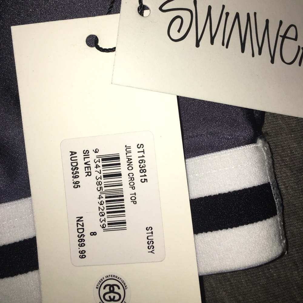 Stussy Juliano crop top bikini top silver bralette - Picture 3 of 6