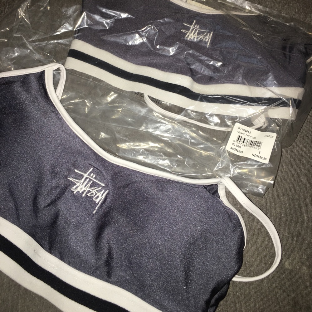 Stussy Juliano crop top bikini top silver bralette - Picture 6 of 6