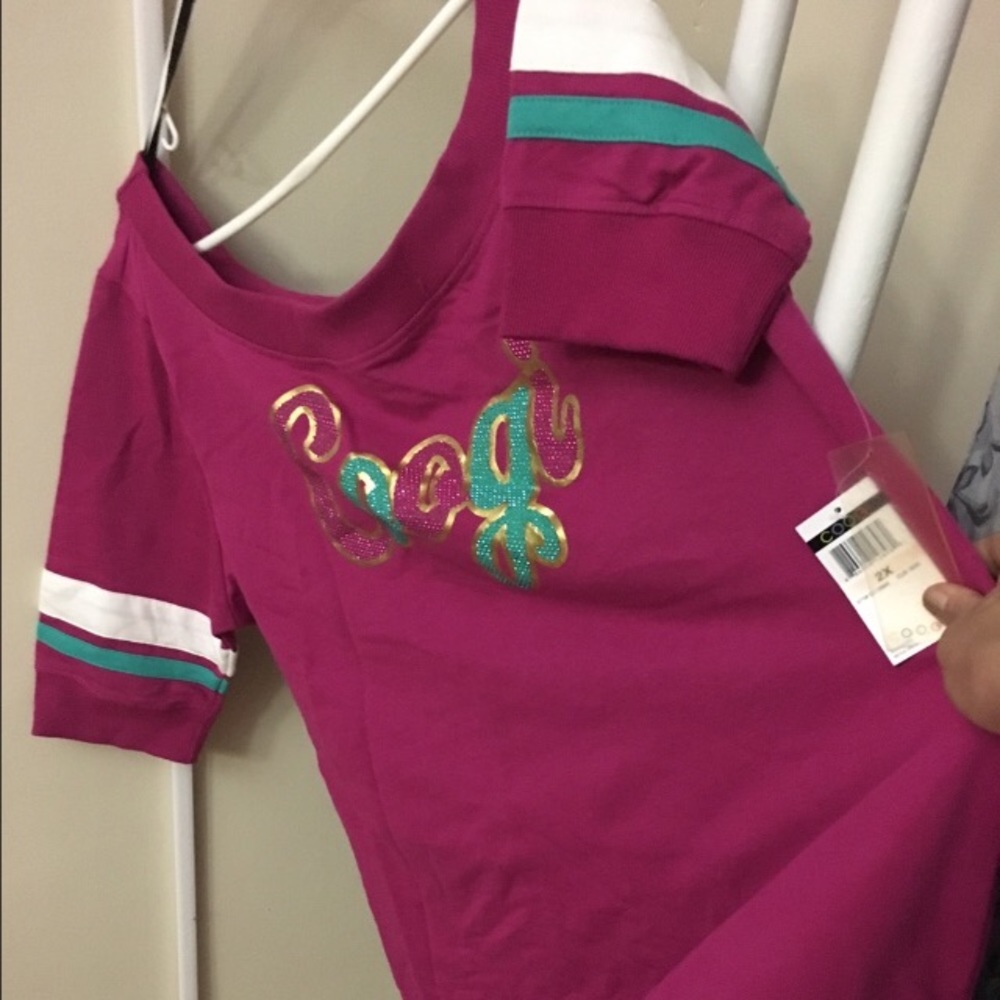 NEW COOGI Fuchsia Off The Shoulder Mini Dress